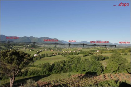 Elettrodotto Sant Angelo dei Lombardi _ vista da area Uffici e Scuole _ DOPO _ simulazione fotografica