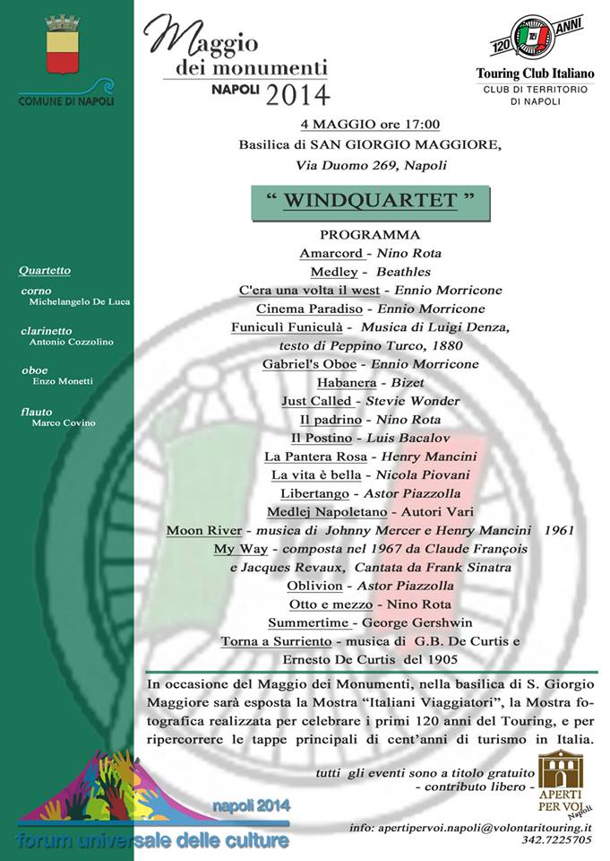 Concerto Windquartet domenica 4 maggio 2014 ore 17,00