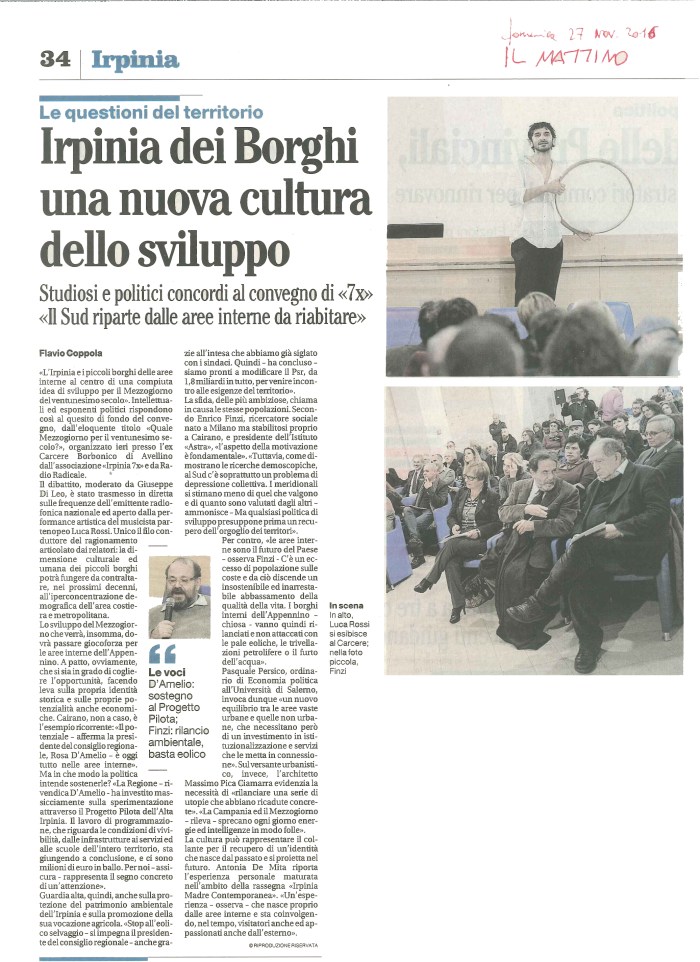 Il Mattino del 27 Novembre,convegno 7x