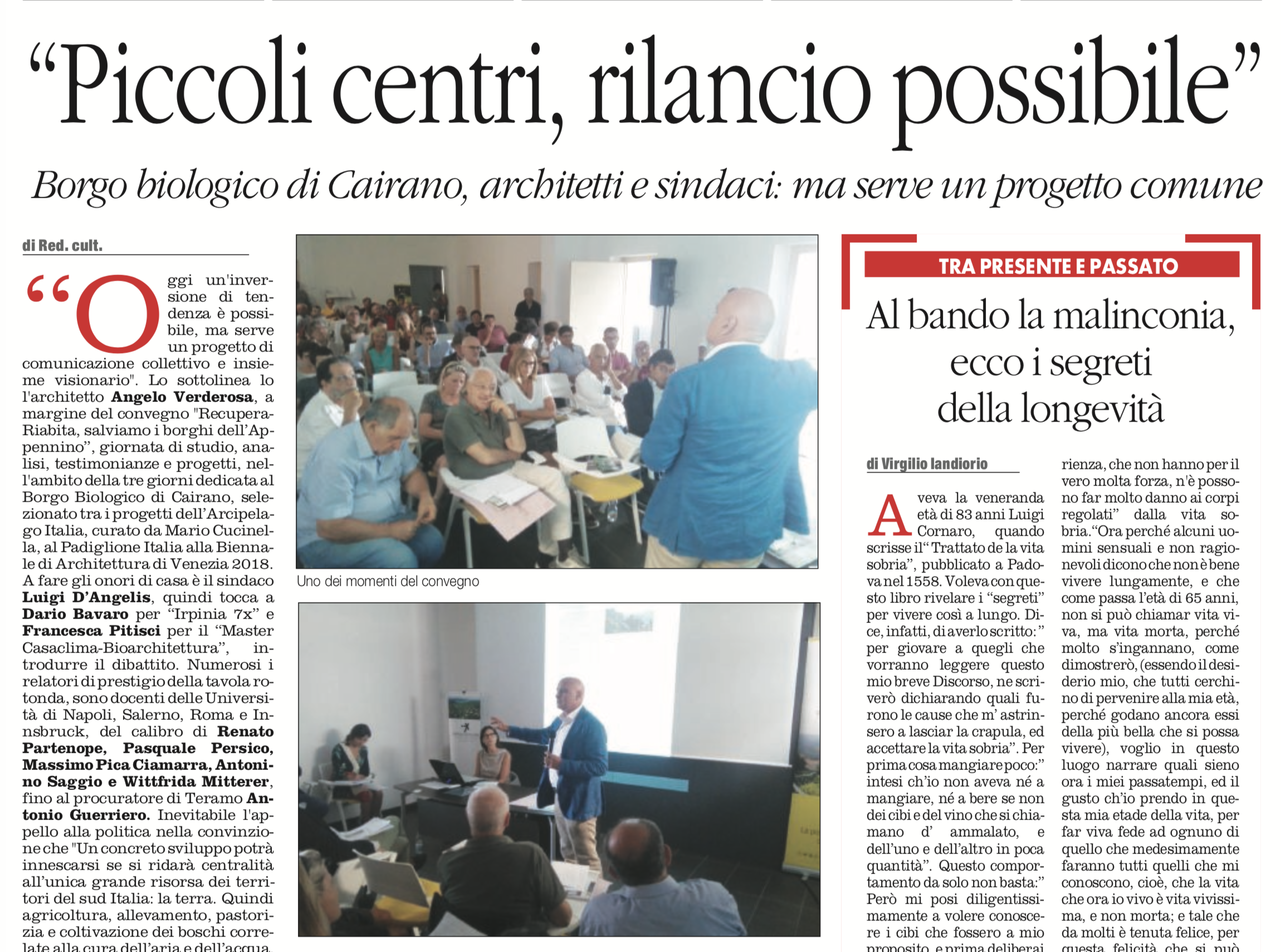 Il Quotidiano del Sud 15 7 2018 Piccoli centri, rilancio possibile