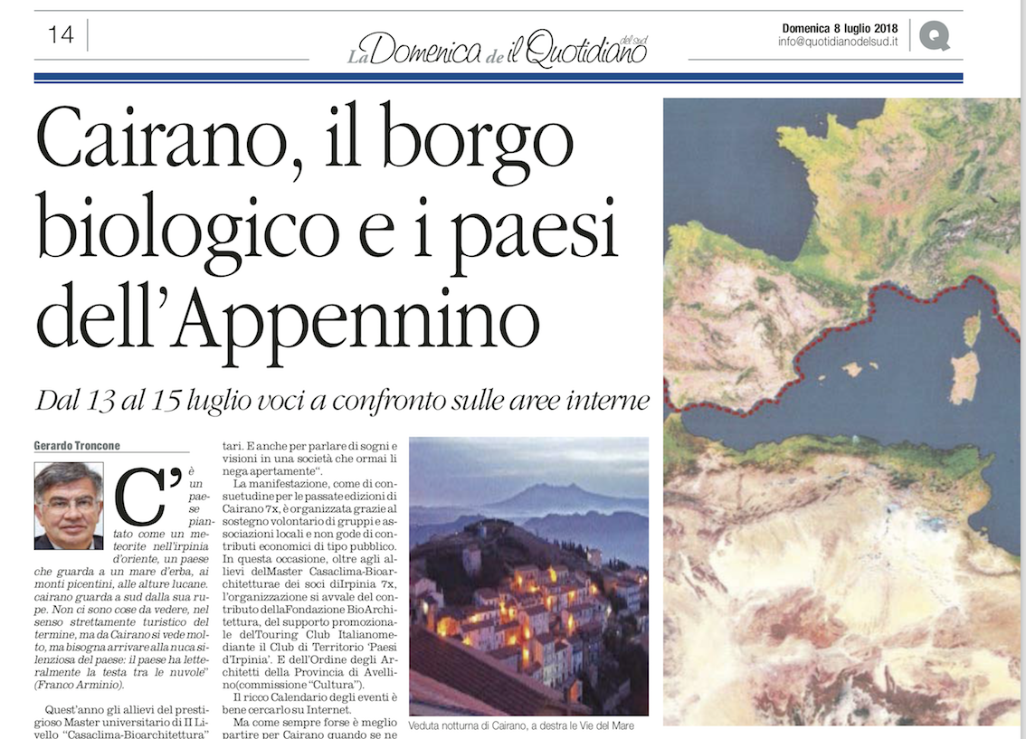 Il Quotidiano del Sud 8 7 2018 Cairano il borgo biologico e i paesi dell appennino.png